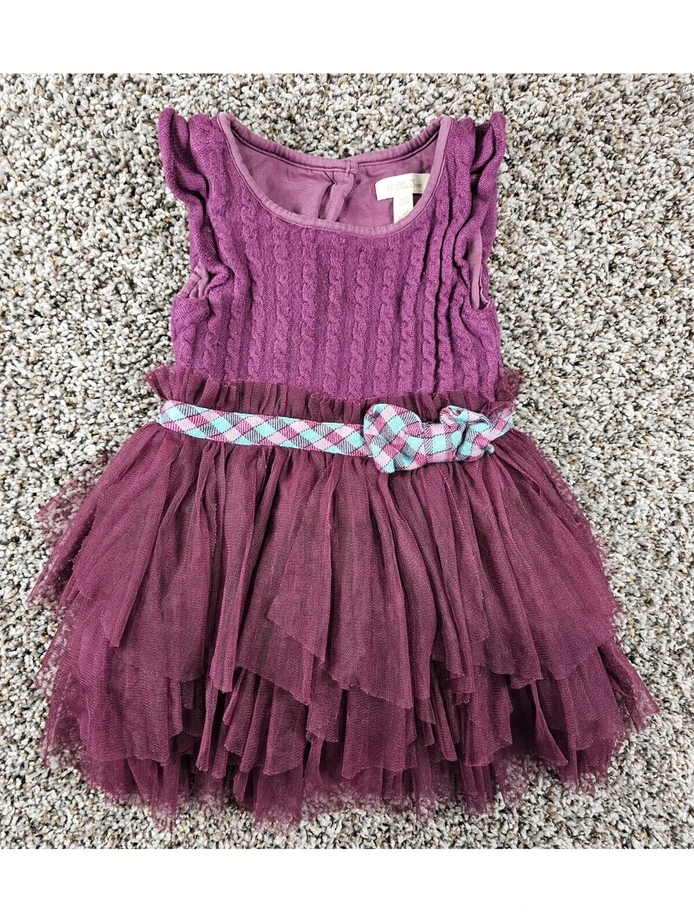 Matilda Jane Knit Sweater Tulle Dress Sz 2T Plum Purple Once Upon a Time